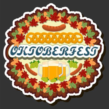 Geleneksel Oktoberfest bayramını kutlamak için güzel bir renk çizimi