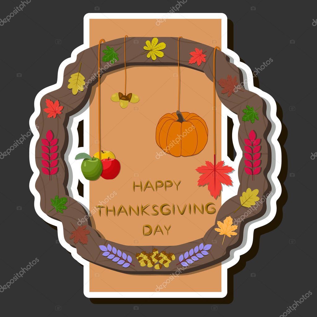 Beautiful color illustration on theme of celebrating annual holiday Thanksgiving Day