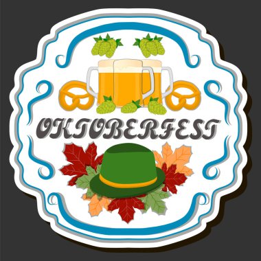 Geleneksel Oktoberfest bayramını kutlamak için güzel bir renk çizimi