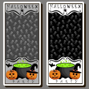 Turuncu balkabaklarıyla Cadılar Bayramı 'nı kutlamak için tema etiketi.