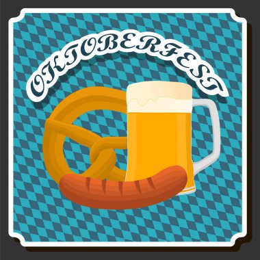 Geleneksel Oktoberfest bayramını kutlamak için güzel bir renk çizimi