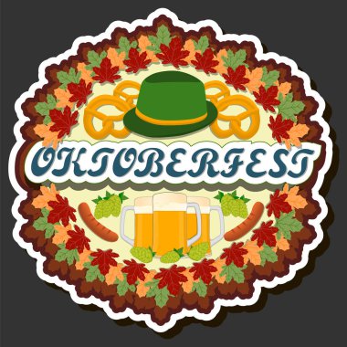 Geleneksel Oktoberfest bayramını kutlamak için güzel bir renk çizimi