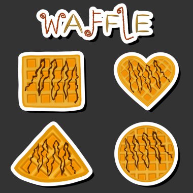 Tema üzerine resim farklı tiplerde bisküvi waffle hücre, tatlı kurabiye, lezzetli şekilli kurabiye, taze yumuşak bisküvi, sıcak bisküviden gelen waffle doğal lezzetli kurabiye