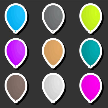 Yıllık bayramı şişirilebilir balonlarla kutlamak için güzel bir renk çizimi