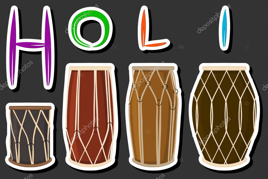 Beautiful color illustration on theme of celebrating annual holiday Holi