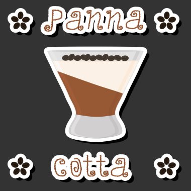 Çeşitli malzemelerden oluşan jöleli panna cotta temalı bir resim, tatlı yemek pudingi pudingi, puding içinde taze meyve jölesi Panna Cotta.