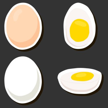 Tema üzerine resim. Lezzetli ev yapımı. Çeşitli malzemelerden oluşan çeşitli yumurtalar.