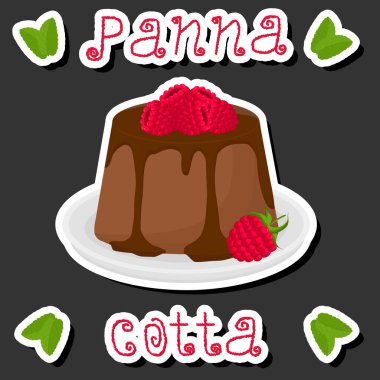 Çeşitli malzemelerden oluşan jöleli panna cotta temalı bir resim, tatlı yemek pudingi pudingi, puding içinde taze meyve jölesi Panna Cotta.