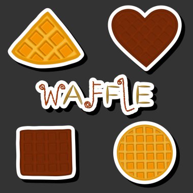 Tema üzerine resim farklı tiplerde bisküvi waffle hücre, tatlı kurabiye, lezzetli şekilli kurabiye, taze yumuşak bisküvi, sıcak bisküviden gelen waffle doğal lezzetli kurabiye