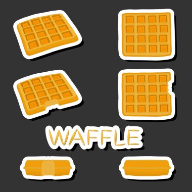 Tema üzerine resim farklı tiplerde bisküvi waffle hücre, tatlı kurabiye, lezzetli şekilli kurabiye, taze yumuşak bisküvi, sıcak bisküviden gelen waffle doğal lezzetli kurabiye