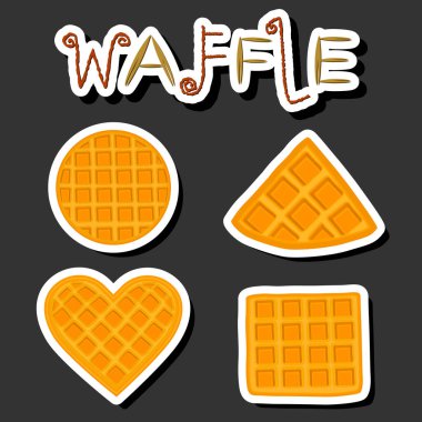 Tema üzerine resim farklı tiplerde bisküvi waffle hücre, tatlı kurabiye, lezzetli şekilli kurabiye, taze yumuşak bisküvi, sıcak bisküviden gelen waffle doğal lezzetli kurabiye