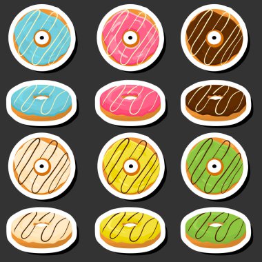 Tema üzerine resim büyük set farklı tipler yapışkan çörekler, çeşitli boyutlarda tatlı çörekler, yapış yapış çöreklerden organik çörekler toplamak, yapışkan çörekler lezzetli çöreklerdir.