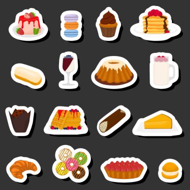 Tema üzerine illüstrasyon çeşitli malzemelerin toplanması, farklı yenilebilir gıdaların toplanması, tasarım koleksiyonu restoran, kafe ve bar için bu serin yemek