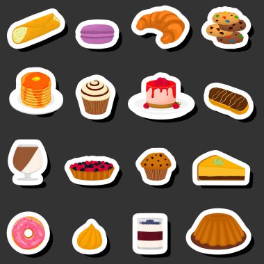 Tema üzerine illüstrasyon çeşitli malzemelerin toplanması, farklı yenilebilir gıdaların toplanması, tasarım koleksiyonu restoran, kafe ve bar için bu serin yemek