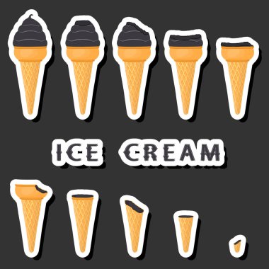 Büyük renkli setler değişik malzemelerden oluşan doğal tatlı dondurmaları, çeşitli şekillerde dondurmalar, mönüden organik gıdalara kadar çeşitli şekillerde dizayn edilmiş dondurmalar, dondurma koleksiyonu tatlı bir yemektir.