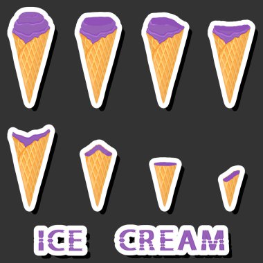 Büyük renkli setler değişik malzemelerden oluşan doğal tatlı dondurmaları, çeşitli şekillerde dondurmalar, mönüden organik gıdalara kadar çeşitli şekillerde dizayn edilmiş dondurmalar, dondurma koleksiyonu tatlı bir yemektir.