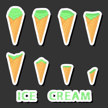 Büyük renkli setler değişik malzemelerden oluşan doğal tatlı dondurmaları, çeşitli şekillerde dondurmalar, mönüden organik gıdalara kadar çeşitli şekillerde dizayn edilmiş dondurmalar, dondurma koleksiyonu tatlı bir yemektir.