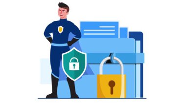 Veri ve dosyaları güvence altına almak için siber güvenlik kavramı