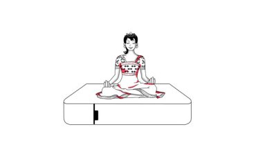 Yoga yapan bir kadının animasyonu