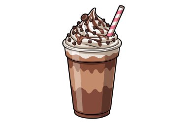 Sıcak ve soğuk kahve içeceği bardak vektörü düz ikon vektör illüstrasyonu