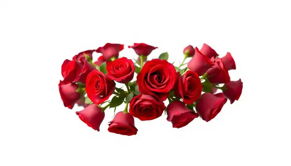 Kırmızı Gül Çelengi: Dairesel Çiçek Düzenleme İzole Edildi