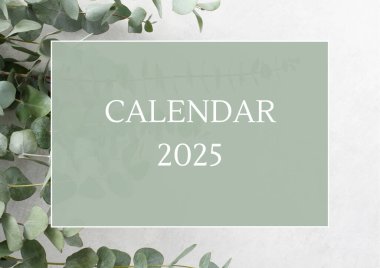 Takvim 2025-124; Minimalist Tropikal Bitkiler Tasarımı