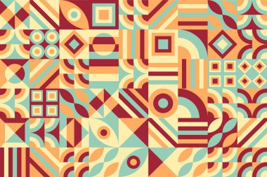 Basit geometrik şekiller, yaratıcı arkaplan renkli, vektör illüstrasyonu