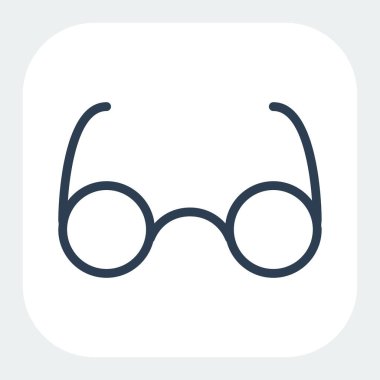 Siyah çizgi biçiminde gözlük simgesi