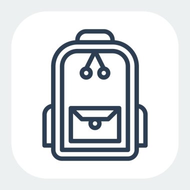 okul çantası simgesi siyah çizgi biçiminde