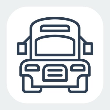 Siyah satır biçiminde bus simgesi