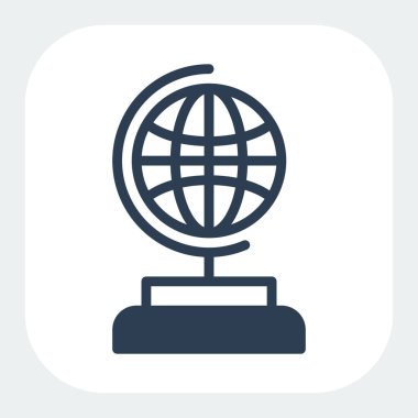 dünya simgesi doldurulmuş siyah biçim