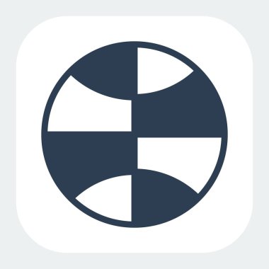 Siyah stil doldurulmuş basketbol simgesi