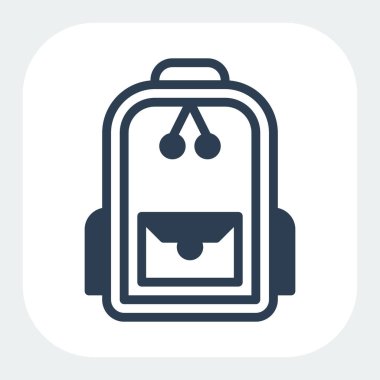 okul çantası simgesi doldurulmuş siyah biçiminde