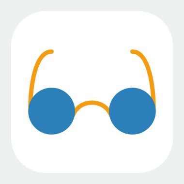 Düz renk şeklinde gözlük simgesi