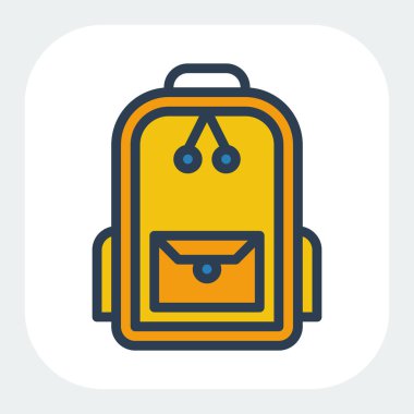 okul çantası simgesi dolu renk biçimi