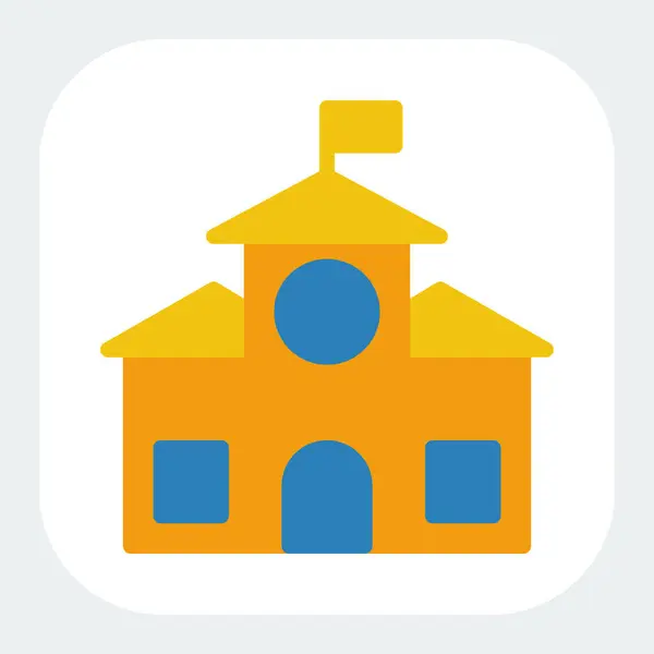 Düz renk tarzı bina simgesini