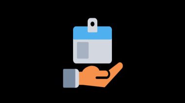 Ziyaretçi simgesi animasyonu. İşletme temel renk 4K video web sitesi, şeffaf alfa kanalı