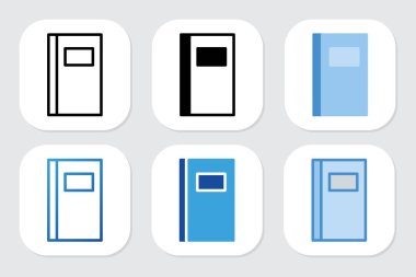 kitap simgesi altı farklı stilde