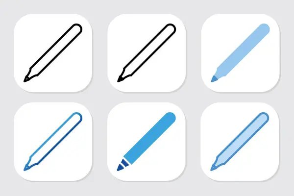 Altı farklı biçime sahip kalem simgeleri