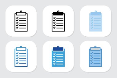 Çeşitli tasarım biçimlerine sahip kontrol listesi simgeleri