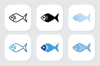 Çeşitli tasarım biçimlerine sahip balık simgeleri