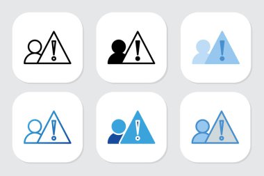 Çeşitli tasarım biçimlerine sahip risk simgeleri