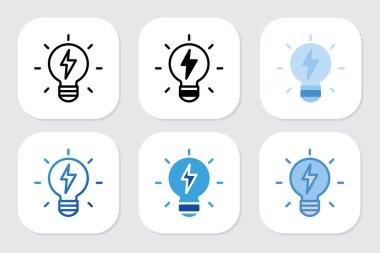 Çeşitli tasarım biçimlerine sahip elektrik simgeleri