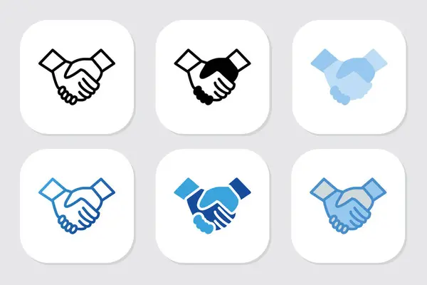 Çeşitli tasarım biçimlerine sahip el sıkışma simgeleri