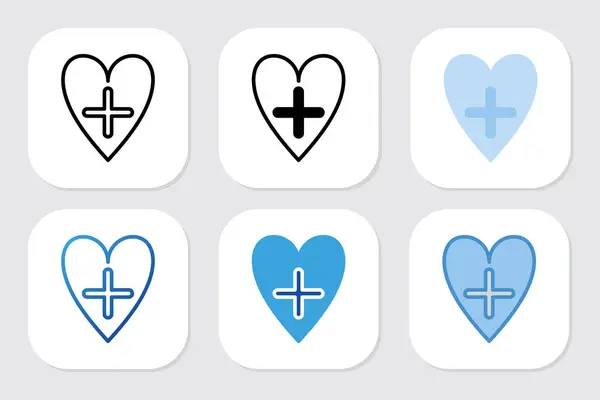 Çeşitli tasarım biçimlerine sahip tıbbi simgeler