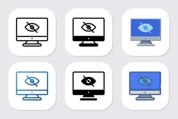 Çeşitli tasarım biçimlerine sahip göz çapraz simgeleri