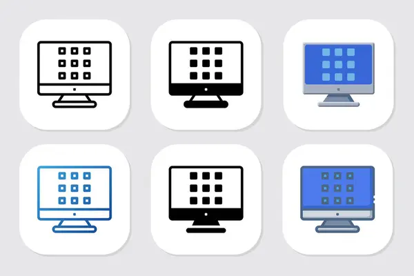 Çeşitli tasarım biçimlerine sahip kategori menü simgeleri