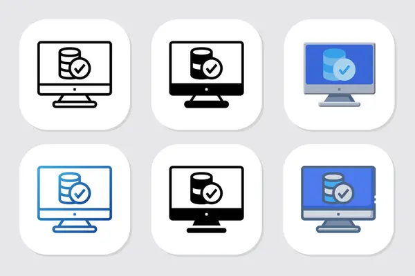 Çeşitli tasarım biçimlerine sahip veritabanı simgeleri