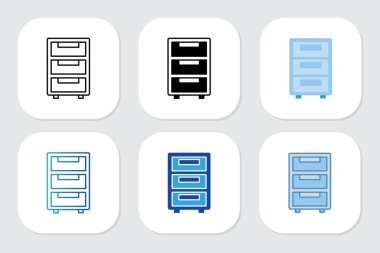 Çeşitli tasarım biçimlerine sahip dolap simgeleri