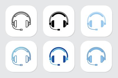 Çeşitli tasarım biçimlerine sahip kulaklık simgeleri